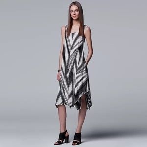 Simply Vera Vera Wang Textured Tank Dress Black/White Size Medium NWT